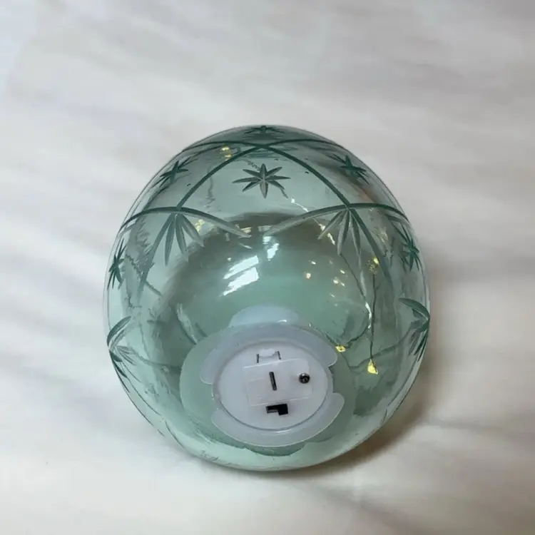 Etched Glass Egg With Internal Fairy Lights