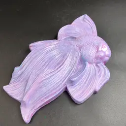 Hand Painted Purple Glitter Batta Fish Wall Art