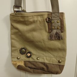 Chala- canvas bag with decorative buttons. Good condition. As shown.