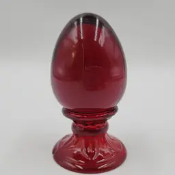 Fenton Glass Ruby Red Egg On Pedestal Blank UNPAINTED