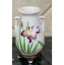 VTG Mini Porcelain Vase Irises Japan