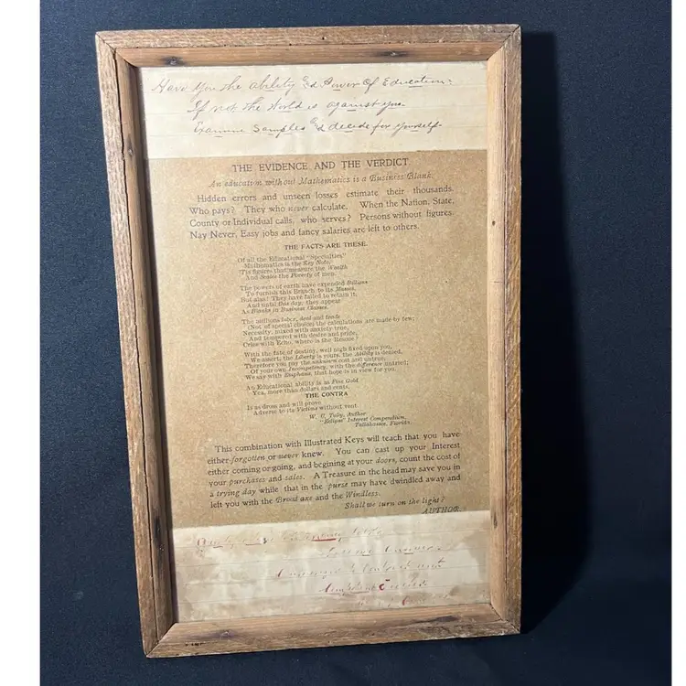 VTG Framed Business Sciences of Arithmetic “Eclipse” Interest Method