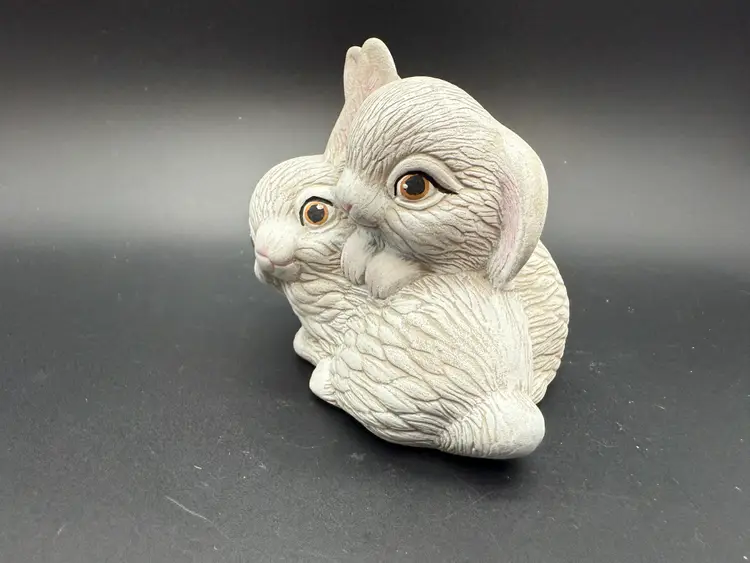 Vintage Bunny Bunnies Rabbit Figurine Unmarked