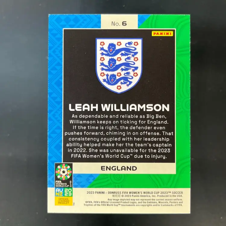 Leah Williamson 2023 Donruss Women’s World Cup National Landmarks England Soccer Card