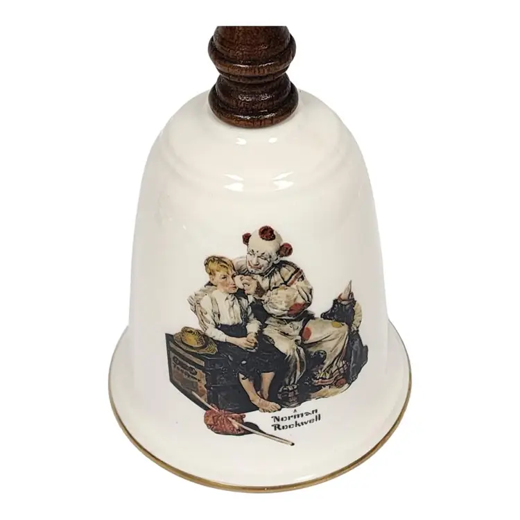 Norman Rockwell 1980 Gorham Fine China Bell Frist Edition "The Clown Bell"