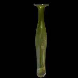 Beautiful Dark Green Art Glass Vase