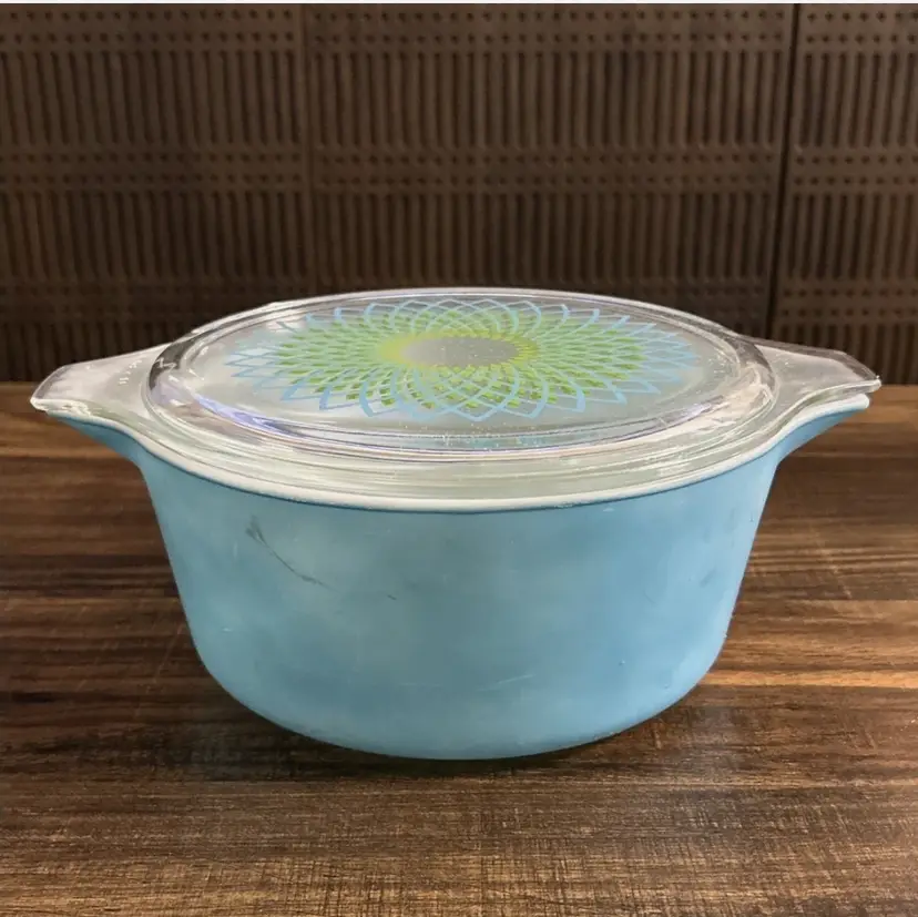 Vintage Pyrex Spirograph 475 Promotional Casserole Dish With Lid