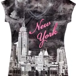 Sweet Gisele Womens Large Black New York Graphic Short Sleeve T-Shirt
