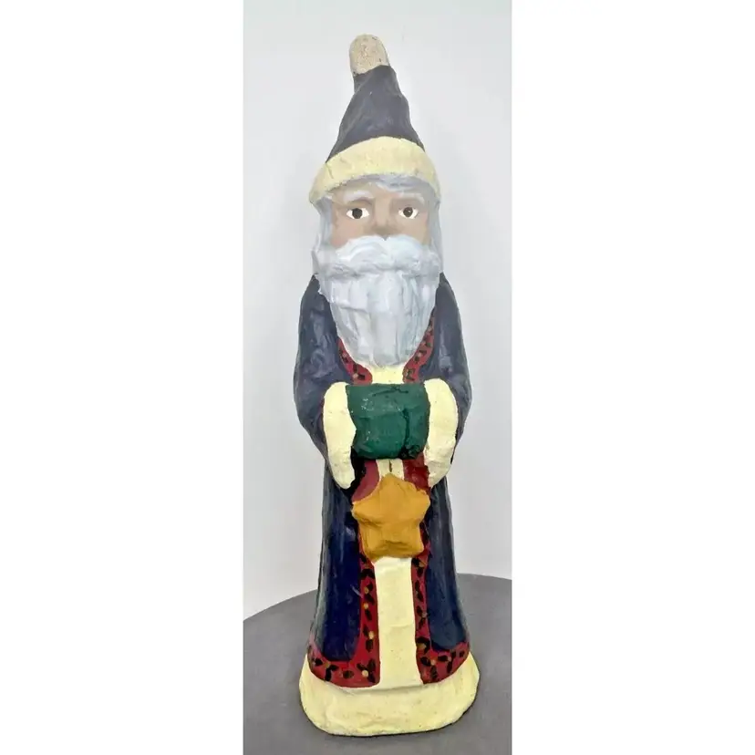 Vintage Paper Mache Santa Claus 18” Tall Old Christmas Holiday Decoration