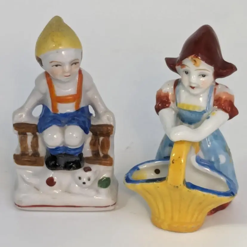 Vintage Pair Occupied Japan Boy and Girl Porcelain Figurines