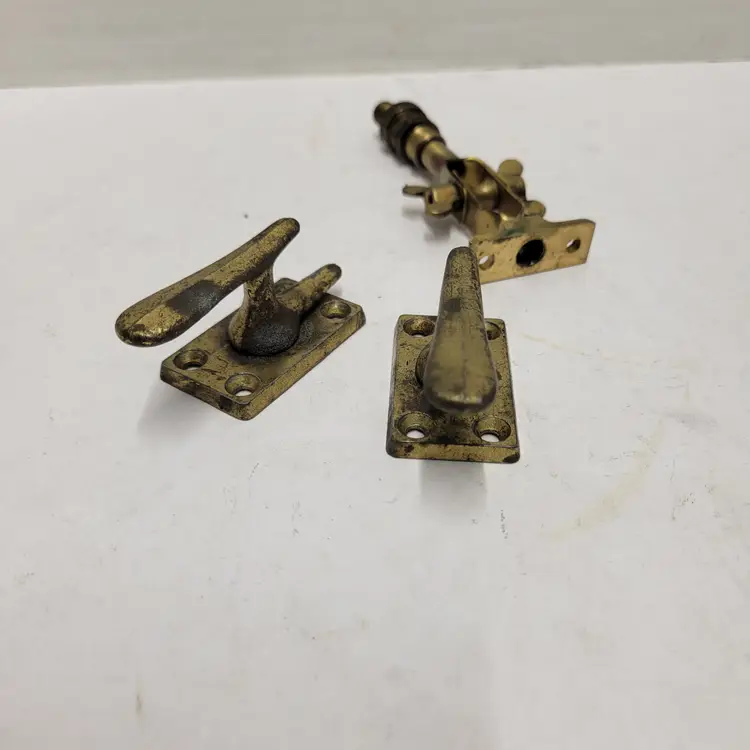 Vintage Lot of 2 Vintage Copper Window Latch Cabinet Latches And Extra
