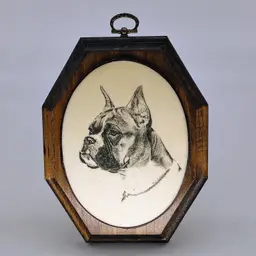 Vtg Edwin Megargee Porcelain Dog Portrait Boxer