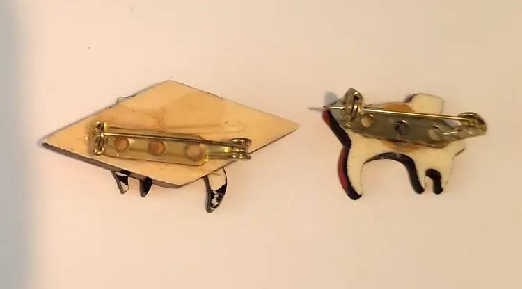 Vintage Plastic Fantastic Plaid Scottie Dog Brooch Pin Choice