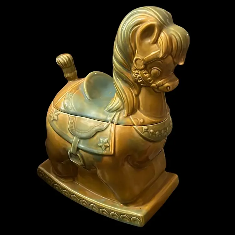 1956 Original Colorway Alberta’s Pottery Rocking Horse Cookie Jar