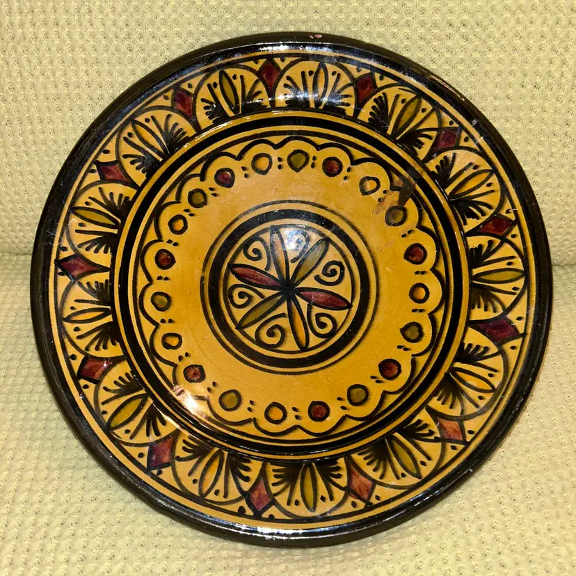 Handcrafted Red Clay Moroccan Safi Decorative Dish