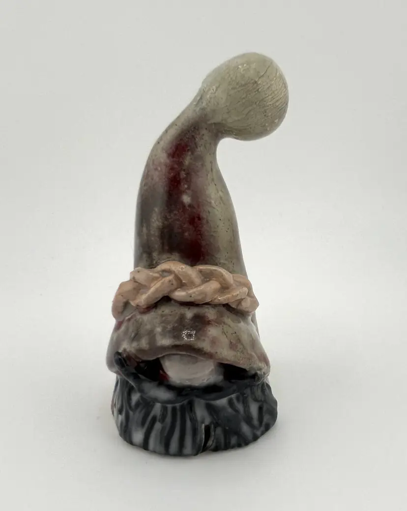 Signed Pottery Gnome 2.25”x 2.5”x 4.5”