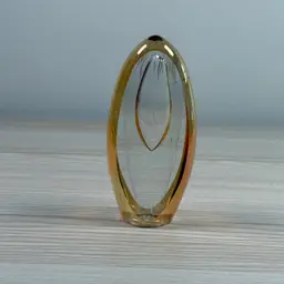 Brian Maytum Oblong Marigold Iridescent Veiled Art Glass Paperweight