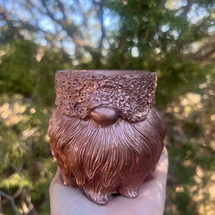 3.95” Rose Gold Gnome Concrete Planter