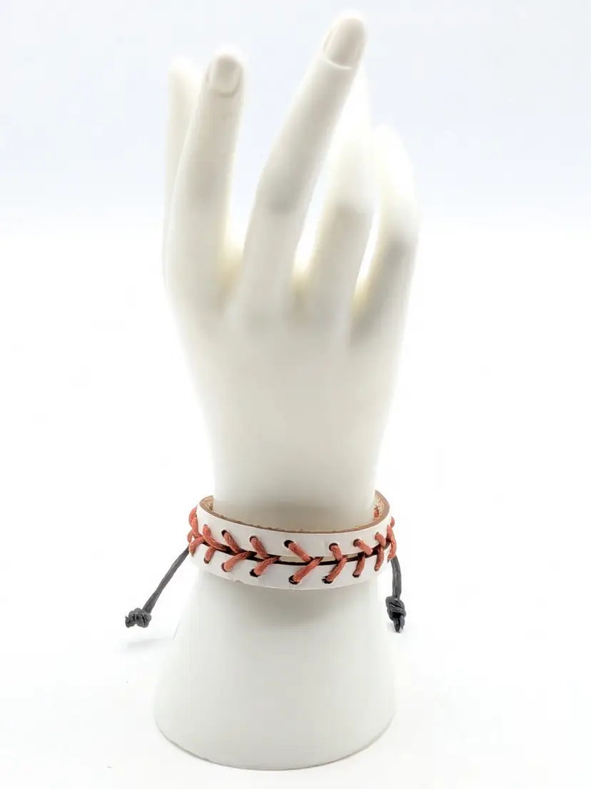 Leather Baseball Bracelet Sports Jewelry