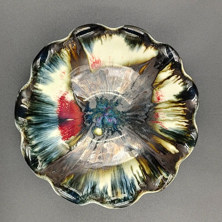 Edgecomb Potters Maine Studio Pottery Drip Glaze Bowl