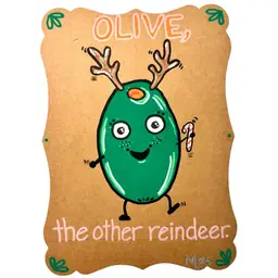 Made By Me, Hand Painted Greeting Card, Olive