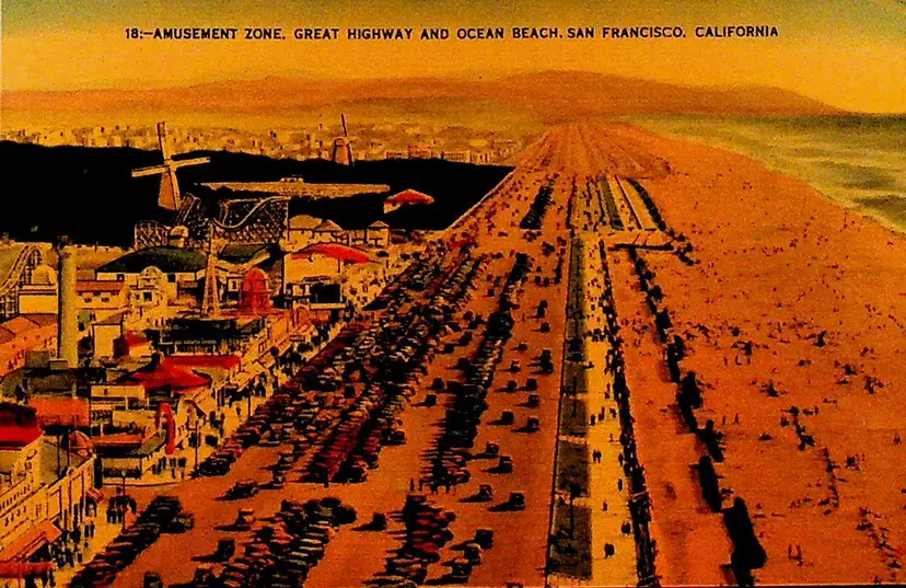San Francisco Amusement Zone Postcard 1945