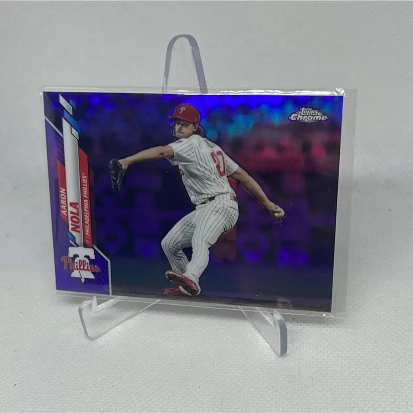 2020 Topps Chrome Purple Refractor 115/299 Aaron Nola Philadelphia Phillies