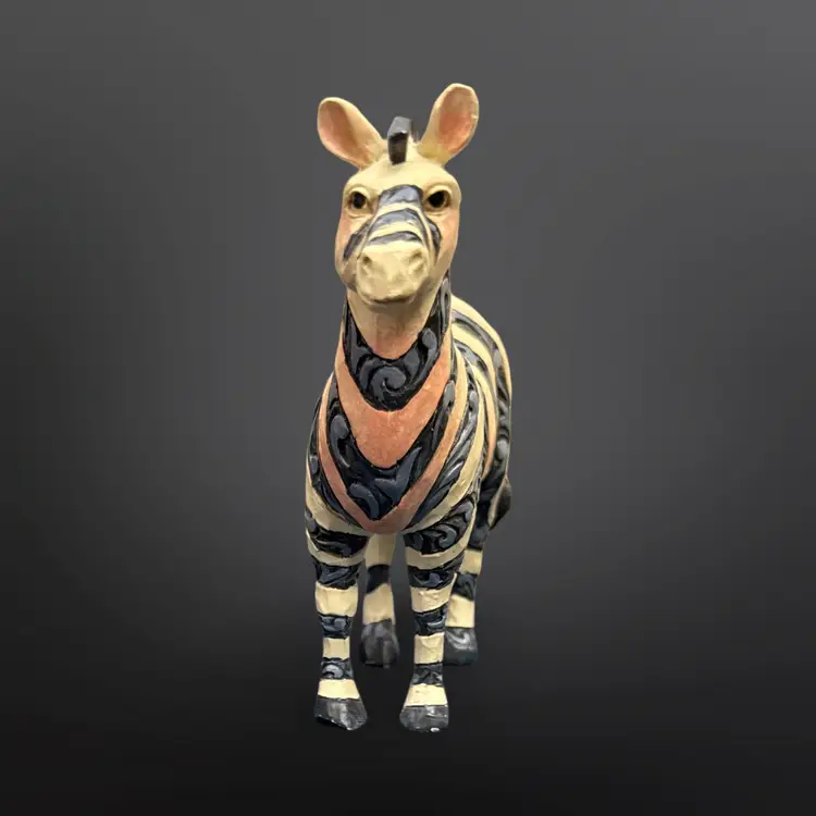 Jim Shore Heartwood Creek Collection Zebra Figurine 4" Blue And White
