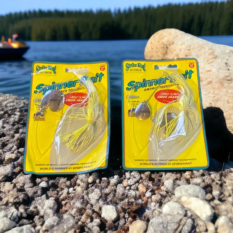 Lot Of 2 Strike King Spinner Bait 3/8oz Eagle Claw Hook Yellow