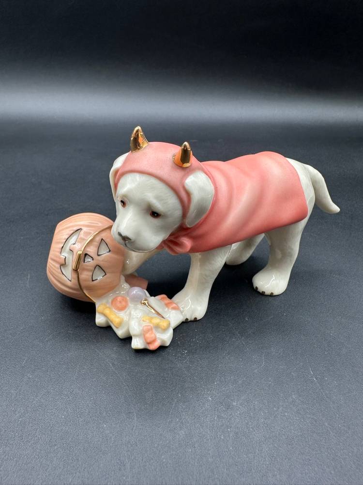 Lenox “Sweet Little Devil” Halloween Dog Porcelain Figurine Collectible 2003 5.5”L 3.25”T 2.25”D 2003