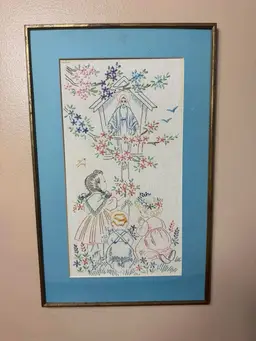 💙Embroidered religious scene💙