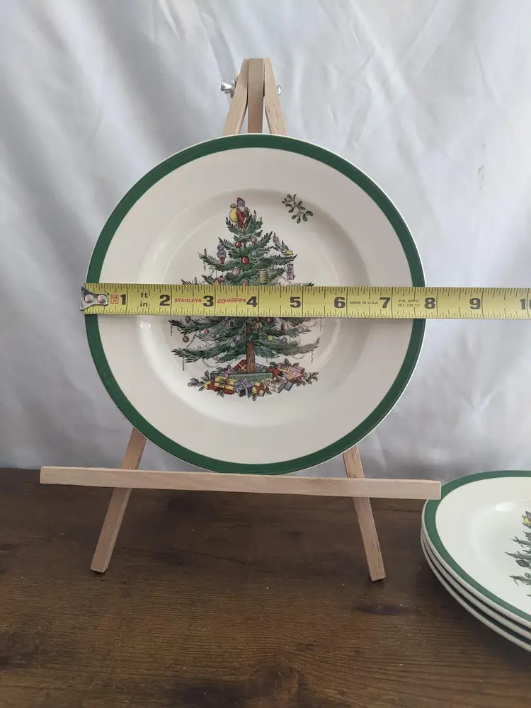 4X Spode Christmas Tree 8" Side Plate Vintage