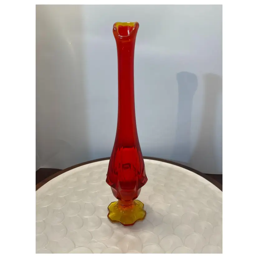 Fenton Valencia amberina stretch swung vase