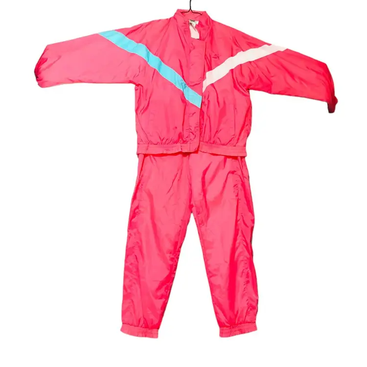 VTG Y2K Puma Womens Activewear Jogger Pants Jacket Set Pink Sz L READ Barbiecore