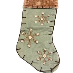 Button Snowflake Christmas Stocking