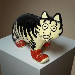 Vintage Kliban Cat Coin Bank With Stopper