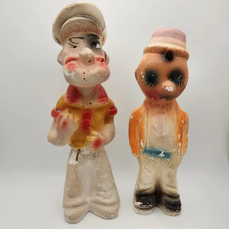 1930's Vintage Popeye Hamburger Characters Chalkwear Carnival Prizes As Is