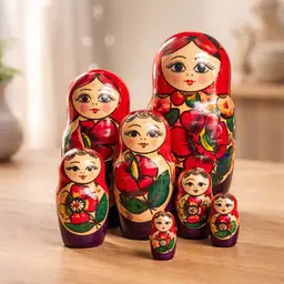 Vintage Russian Matryoshka Nesting dolls, aka Babushka Dolls, 8.5" Tall