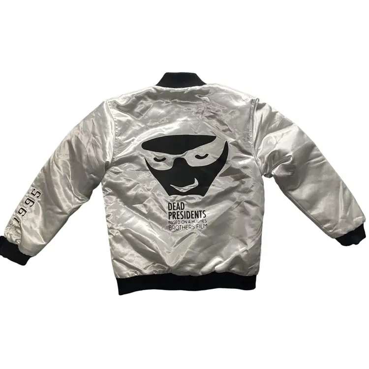 Headgear Classics Dead Presidents Youth L Womens S White Satin Lined Jacket NWT