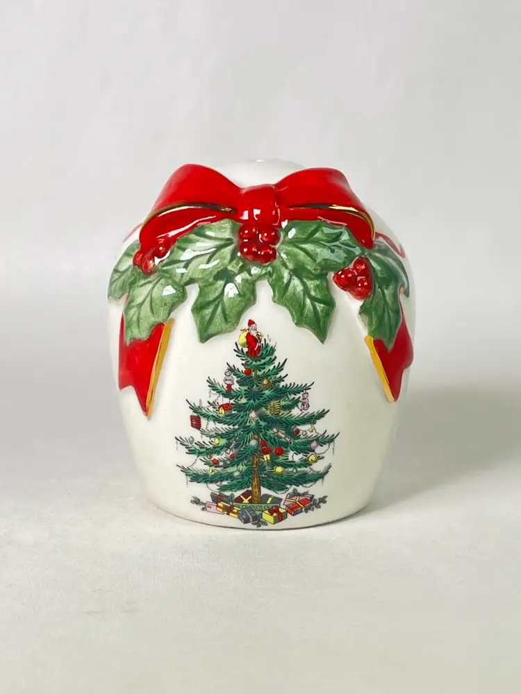 SPODE Christmas Tree Ribbons Salt & Pepper Shakers Collectibles