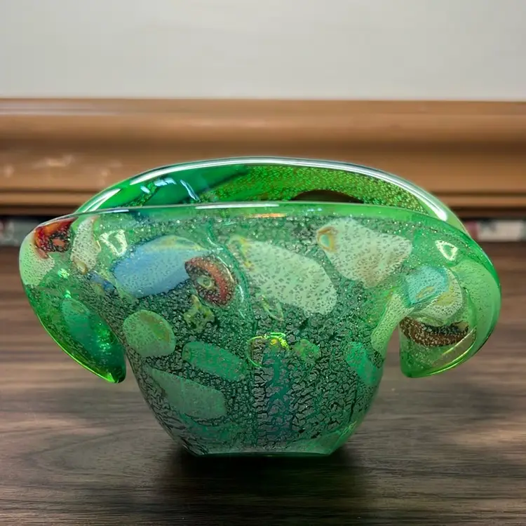 Murano Clam Shell Art Glass Paperweight Bowl