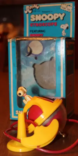 1965 Aviva Peanuts Snoopy Gyroscope – Original Box – Works Great – Pull String – VTG