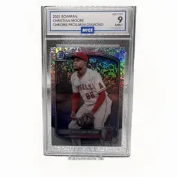 2025 Bowman Chrome Prospects Mini-Diamond Refractor of Christian Moore (#BCP107) Mint 9 - NICE Grading