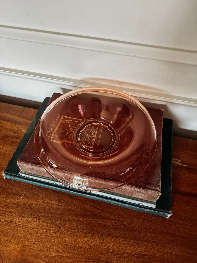 Pink Depression Glass Console Bowl