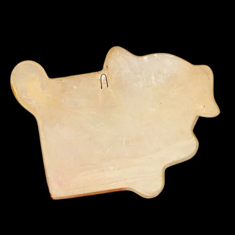 Vintage Chalkware Puppy Plaque With Memo Pad 1950s