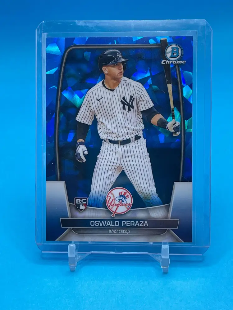 2023 Bowman Chrome Sapphire Oswald Peraza RC Rookie NY New York Yankees