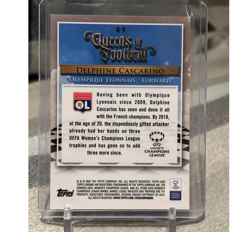 Delphine Cascarino Queens Of Football Rookie Card - 2022/2023 Topps Chrome UEFA Women’s Champions League