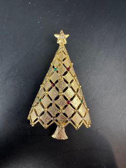 Christmas Tree Brooch Pin 2 1/2”