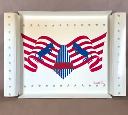 DNC SIGMA Tray Political Melamine Barware Democrat Party Donkeys Stars Vintage