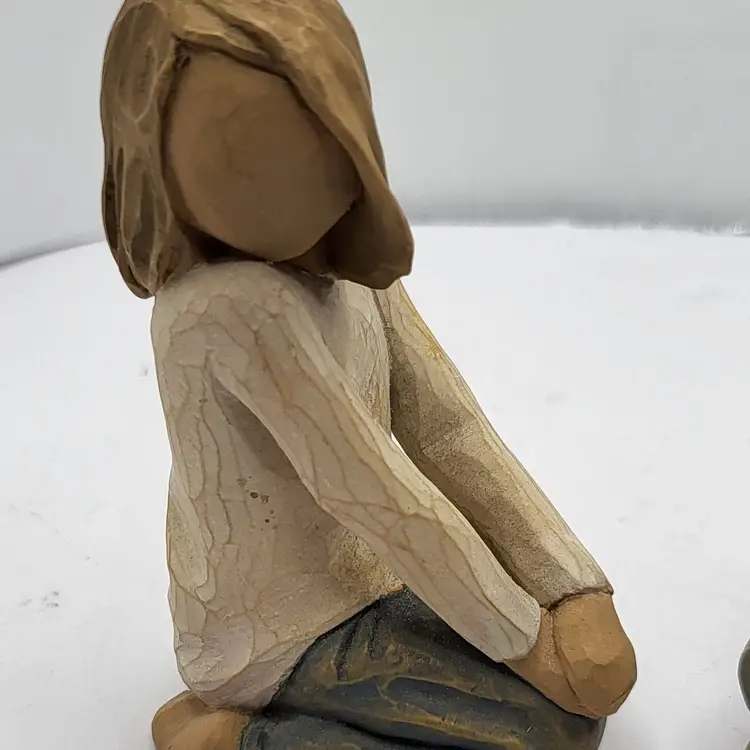 Handcrafted Willow Tree Wooden Figurines of "Caring  Children" 3 `/2"  ***READ